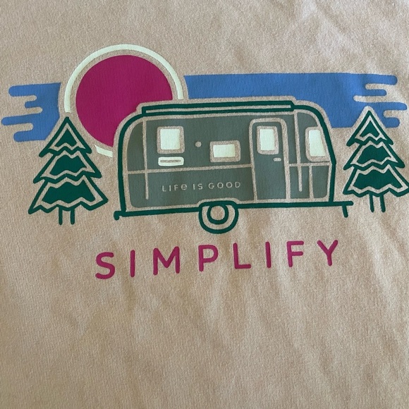 Life is Good Pink Graphic Simplify Pink T-Shirt Tee Size M - Picture 4 of 9